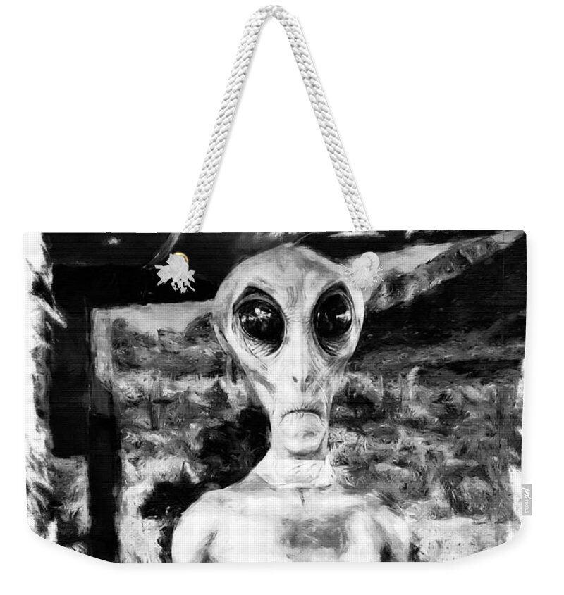 Alien Weekender Tote Bag featuring the photograph Alien Roswell New Mexico by Tatiana Travelways