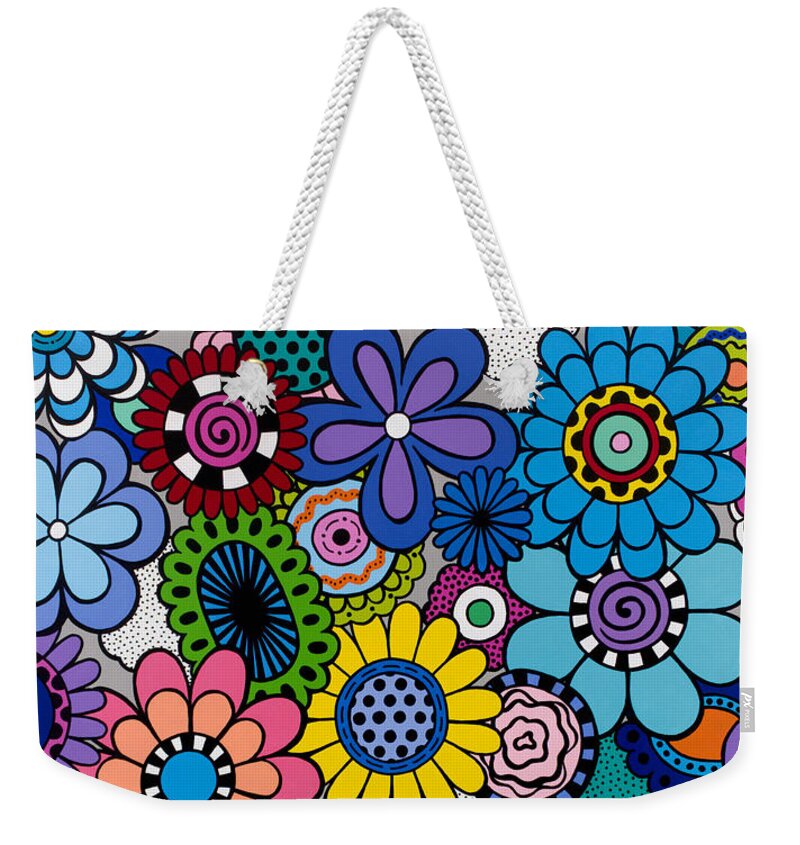 Flowers Weekender Tote Bag featuring the painting All About the Blooms by Beth Ann Scott