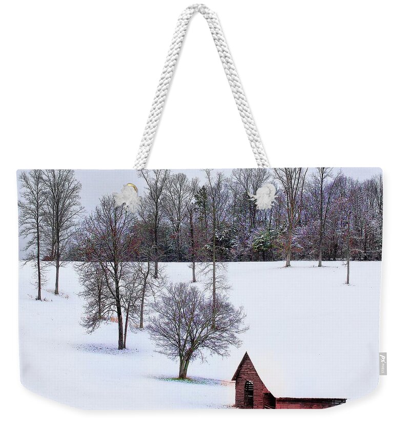 Snow Weekender Tote Bag featuring the photograph All is calm... by Rick Lipscomb