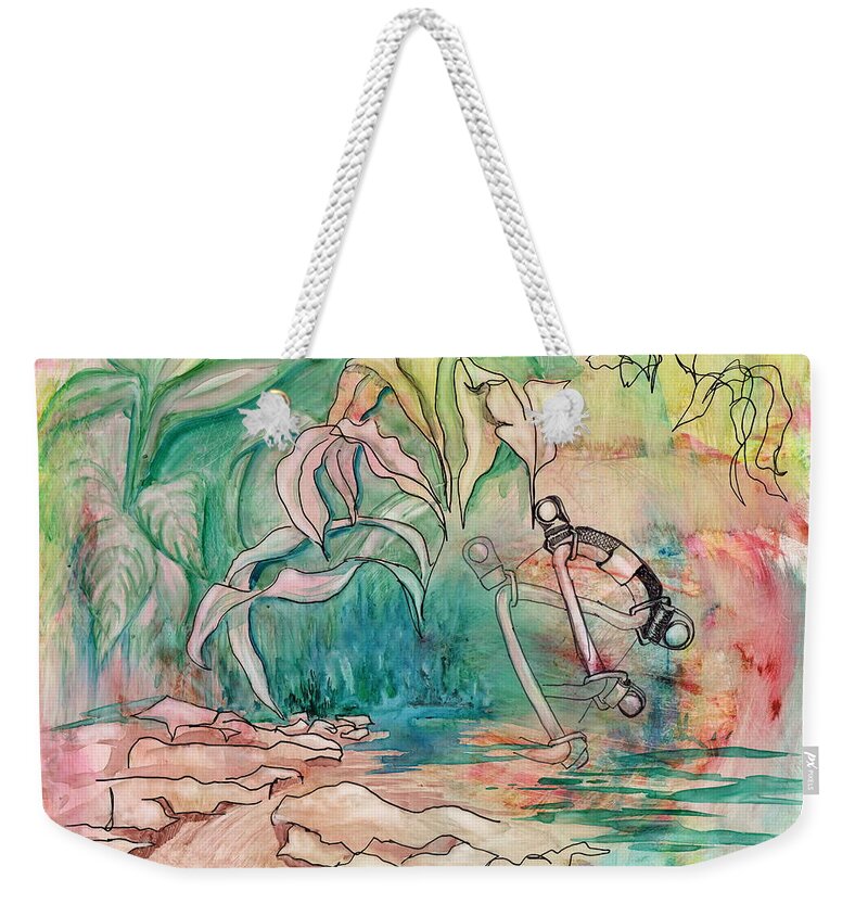 Watercolor Weekender Tote Bag featuring the painting All Of It by Tammy Nara