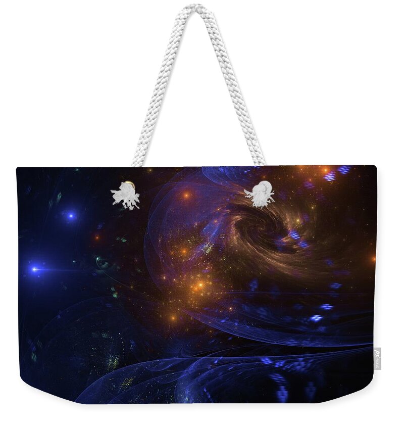 Space Weekender Tote Bag featuring the digital art All Over the World by Jeff Iverson