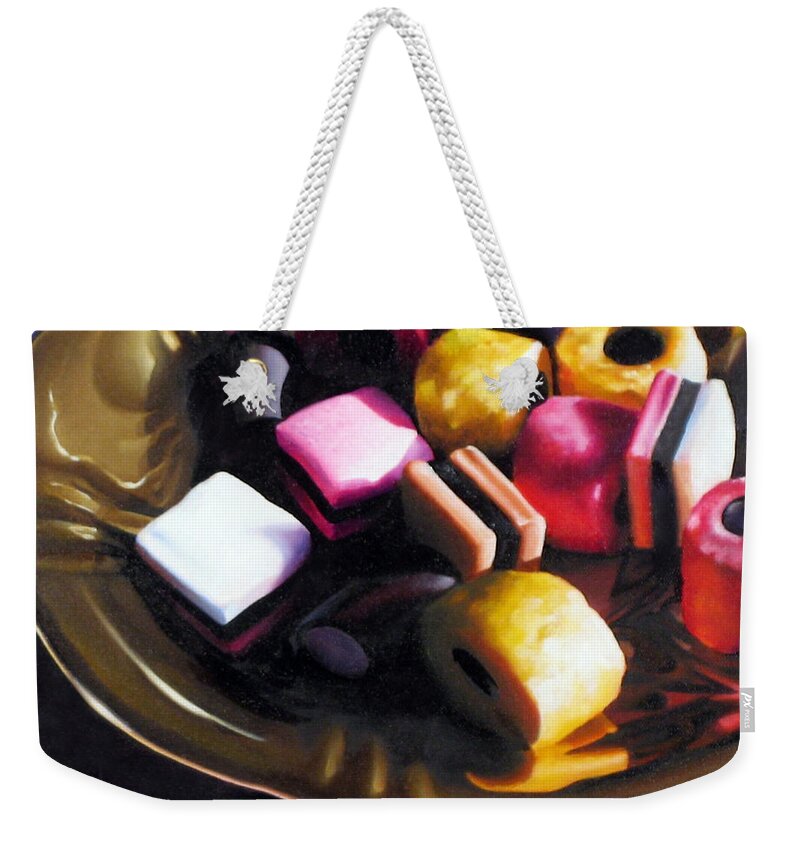 Allsorts Weekender Tote Bag featuring the pastel Allsorts of Colour by Dianna Ponting