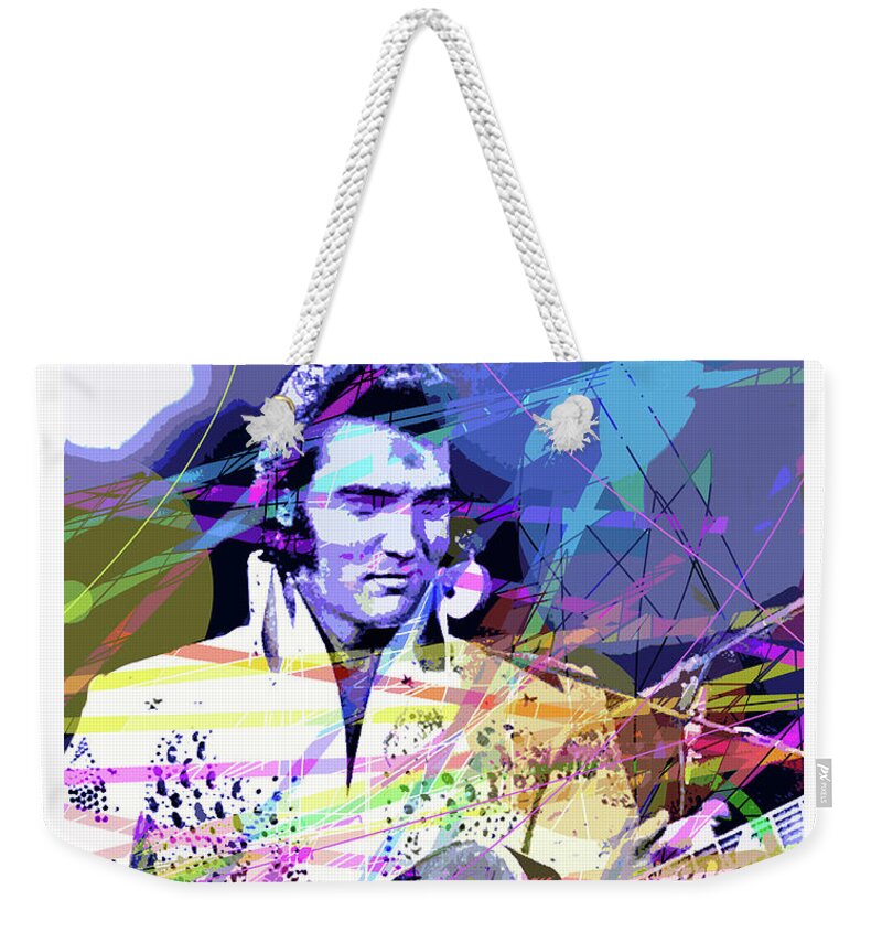 Elvis Weekender Tote Bag featuring the painting Aloha Elvis by David Lloyd Glover