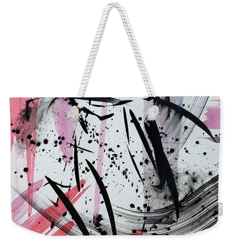 Mixed Media Weekender Tote Bag featuring the painting Alone Together by Lisa Debaets