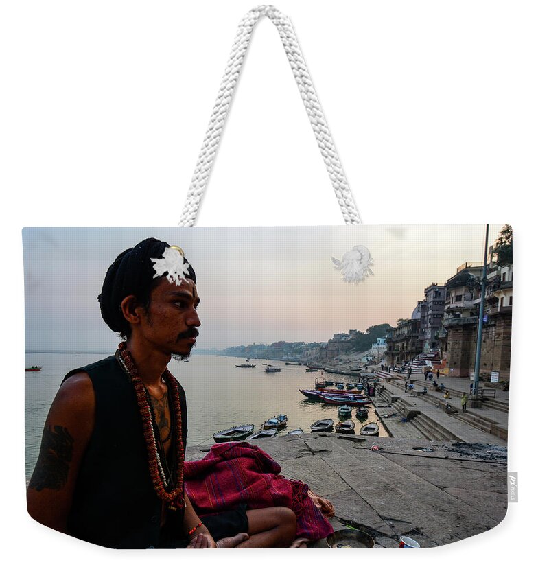 Varanasi Weekender Tote Bag featuring the photograph Mystic River - Ganges River Ghats, Varanasi. India by Earth And Spirit