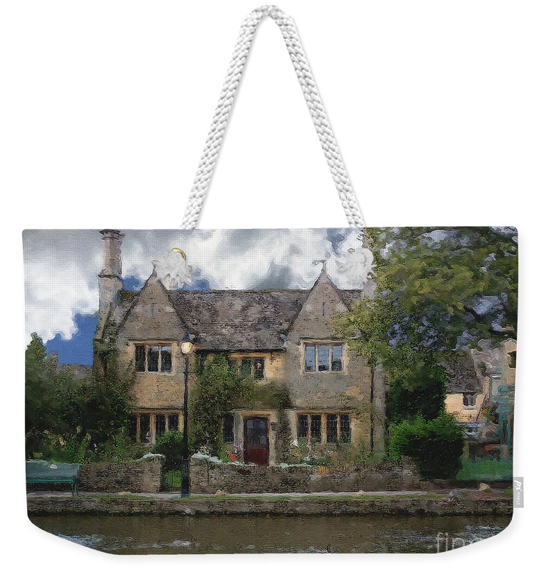 Bourton-on-the-water Weekender Tote Bag featuring the photograph Along the Water in Bourton by Brian Watt