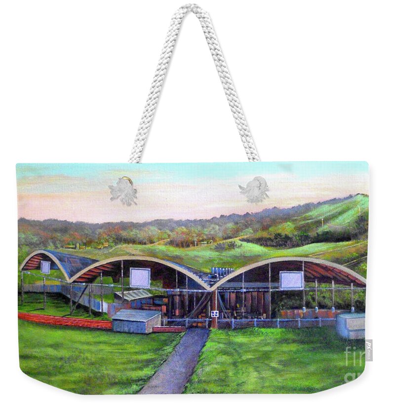 Alpine Weekender Tote Bag featuring the painting Alpine Valley by Anthony DiNicola