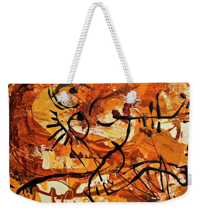 Altamira Weekender Tote Bag featuring the painting ALTAMIRA - Divertimento No. 27 by Fine Art by Alexandra