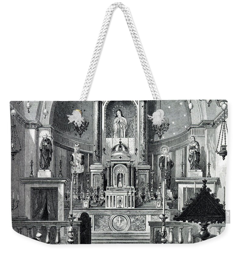 Altarو Churchو St.john Weekender Tote Bag featuring the photograph Altar of St.John Church in Ain Karim by Munir Alawi