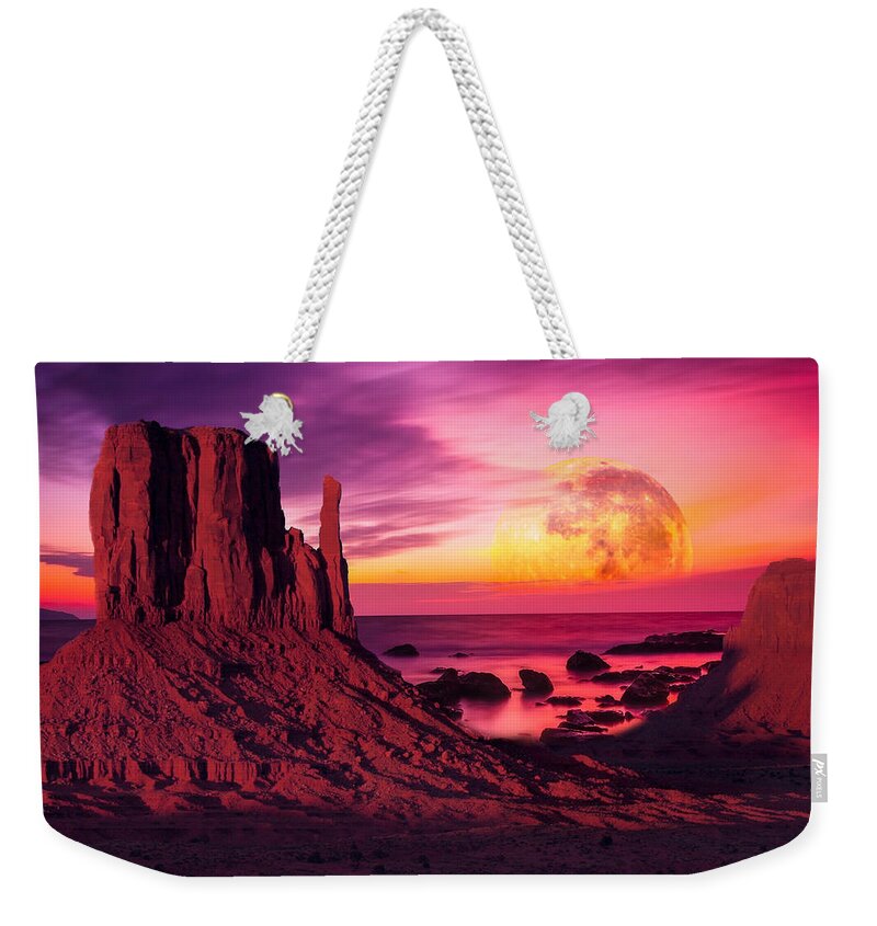 Canyon Weekender Tote Bag featuring the digital art Alternate Dimension by Ally White