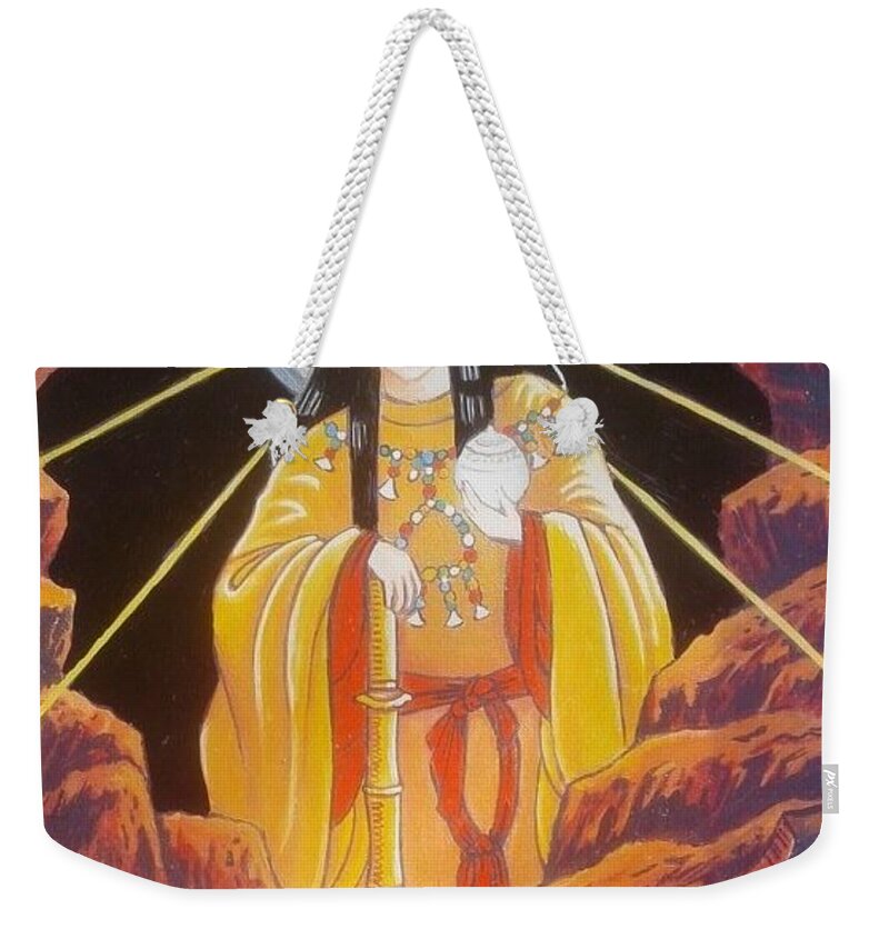  Weekender Tote Bag featuring the painting Amaterasu by James RODERICK