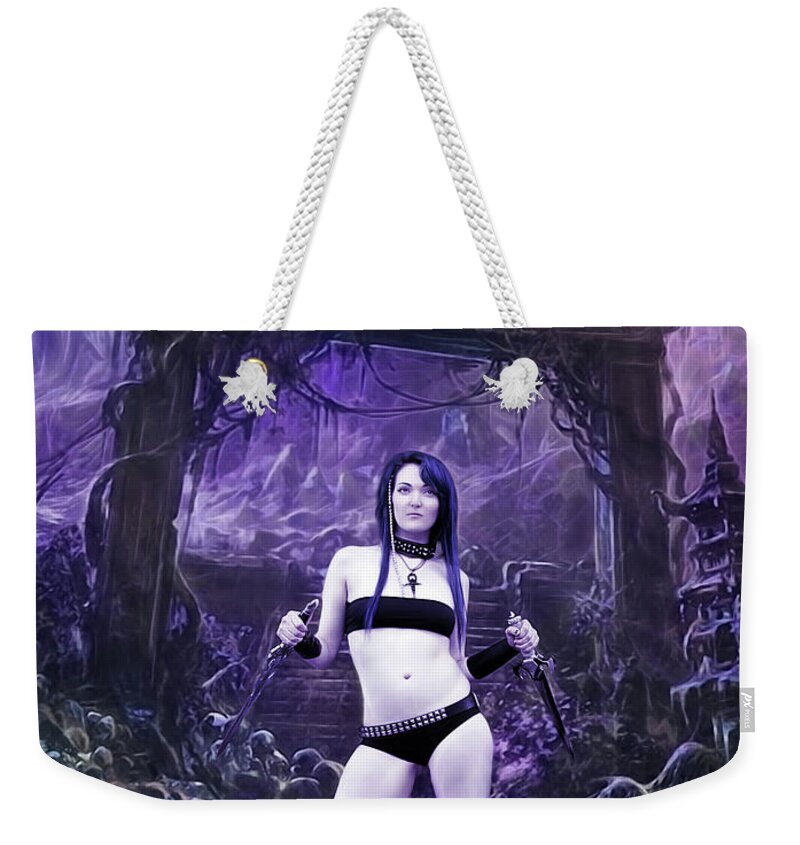 Fantasy Weekender Tote Bag featuring the photograph Amazon In The Mystic Ruins by Jon Volden