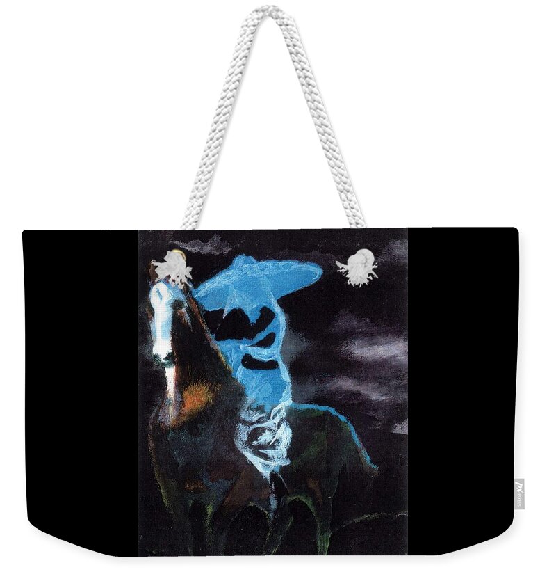 Horse Weekender Tote Bag featuring the painting Amazzone notturna by Enrico Garff