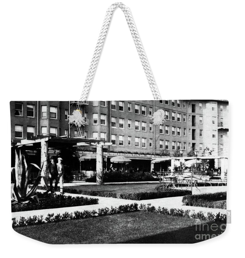 Ambassador Hotel Weekender Tote Bag featuring the photograph Ambassador Hotel 1920s by Sad Hill - Bizarre Los Angeles Archive