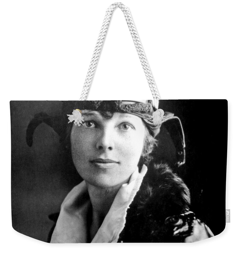 Fearless Weekender Tote Bag featuring the painting Amelia Earhart 2 by Tony Rubino