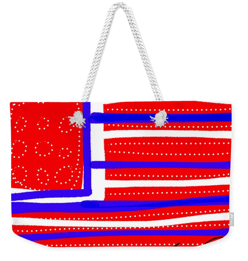 American Weekender Tote Bag featuring the digital art Americana Patriot by Susan Fielder