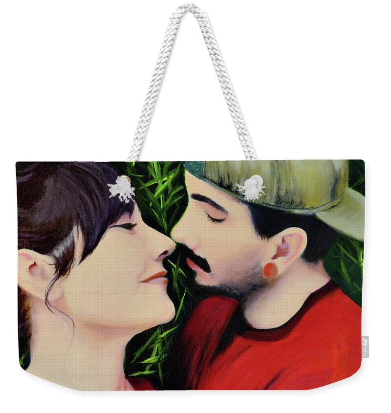 Admiration Weekender Tote Bag featuring the painting Amore by Tracy Hutchinson