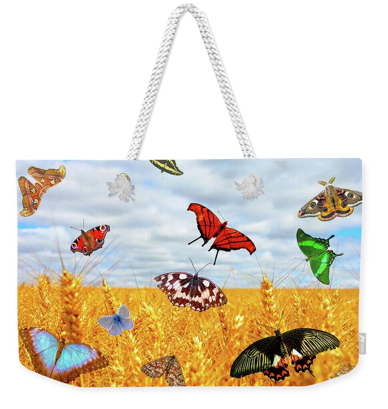 Wheat Weekender Tote Bag featuring the digital art An Infestation by Steven Parker