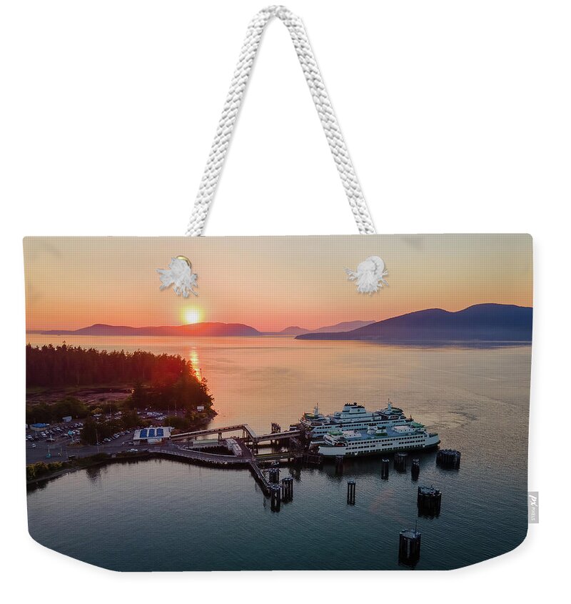 Anacortes Weekender Tote Bag featuring the photograph Anacortes Terminal 1 by Michael Rauwolf