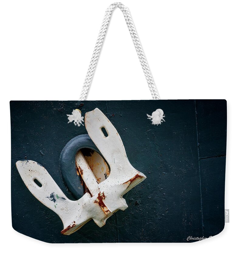 Ship Weekender Tote Bag featuring the photograph Anchor Stowed by Christopher Holmes