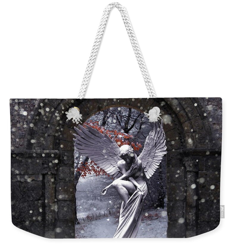 Angel Weekender Tote Bag featuring the photograph Angel in the Garden by Andrea Kollo