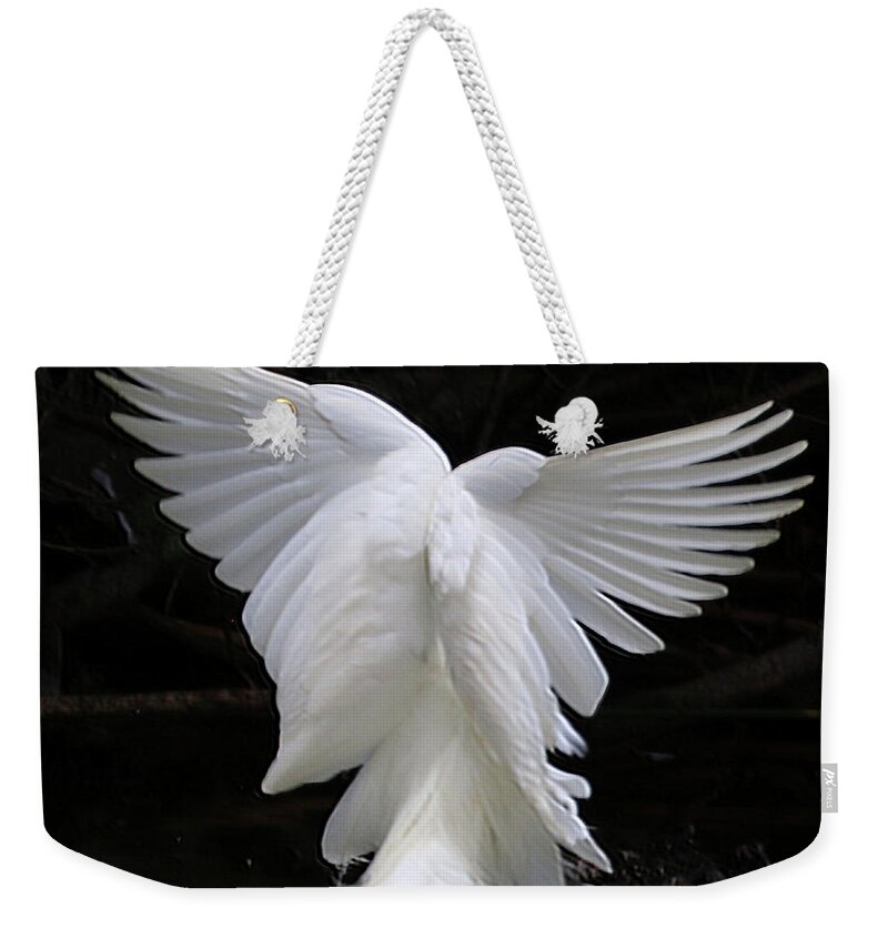 Egret Weekender Tote Bag featuring the photograph Angel Wings Egret by Perry Hoffman