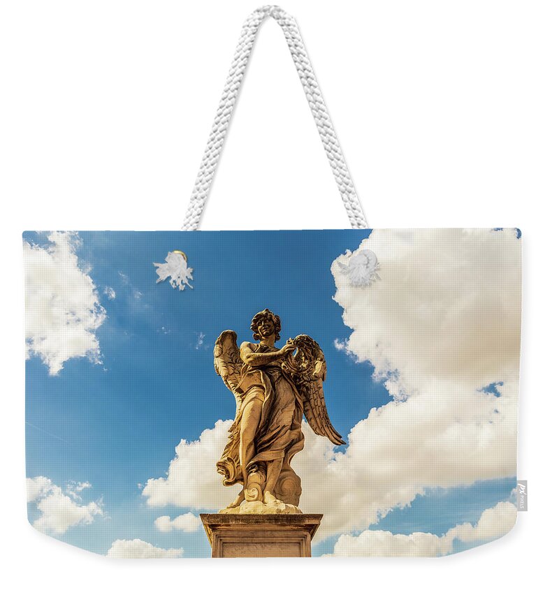Ponte Sant'angelo Weekender Tote Bag featuring the photograph Angel with the Crown of Thorns by Fabiano Di Paolo