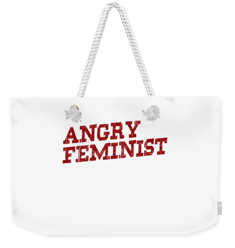 Independent Weekender Tote Bag featuring the digital art Angry Feminist by Jacob Zelazny