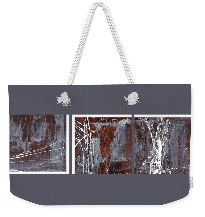Abstract Weekender Tote Bag featuring the painting Angst II by Paul Davenport