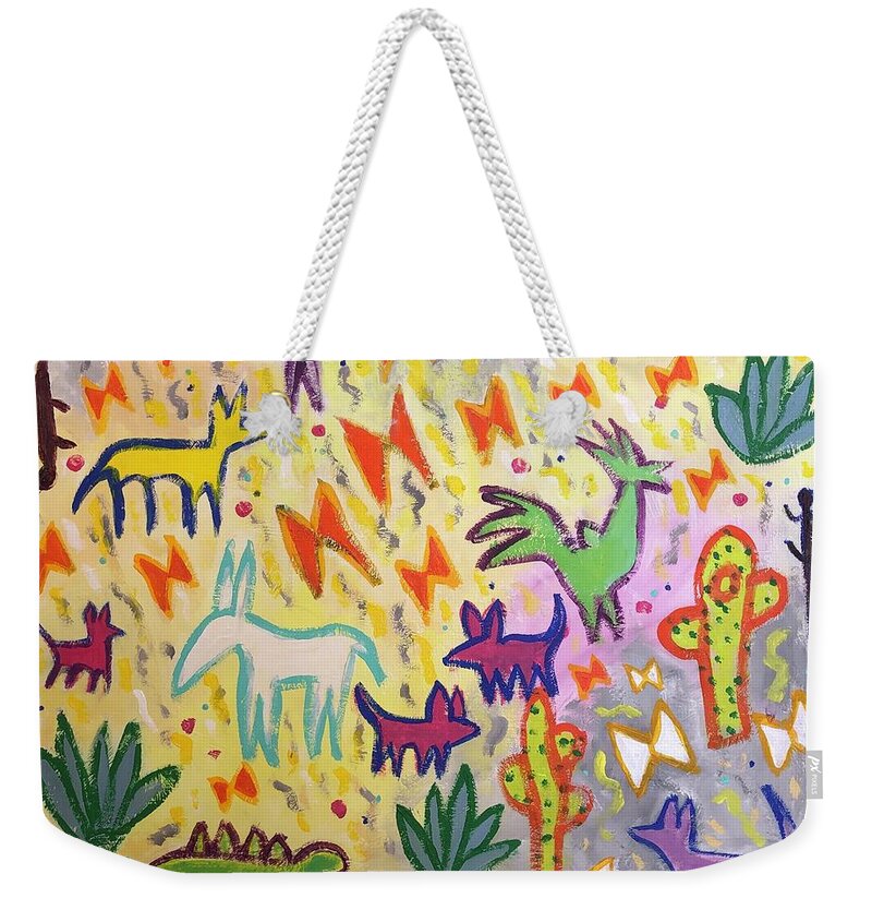 Animals Weekender Tote Bag featuring the painting Animalitos by Cyndie Katz