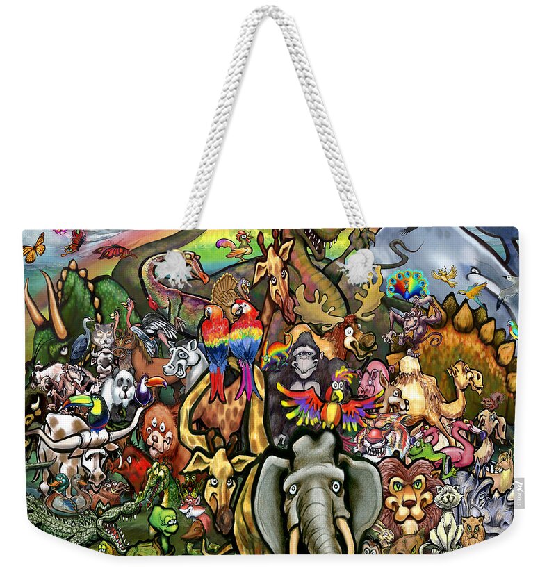 Animals Weekender Tote Bag featuring the digital art Animals of All Colors Shapes and Sizes by Kevin Middleton