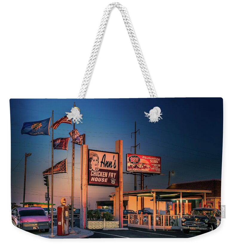 Ann's Weekender Tote Bag featuring the photograph Ann's Chicken Fry House by Micah Offman