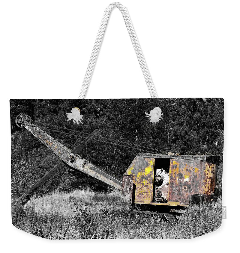  Weekender Tote Bag featuring the digital art Antica Backhoe by Fred Loring