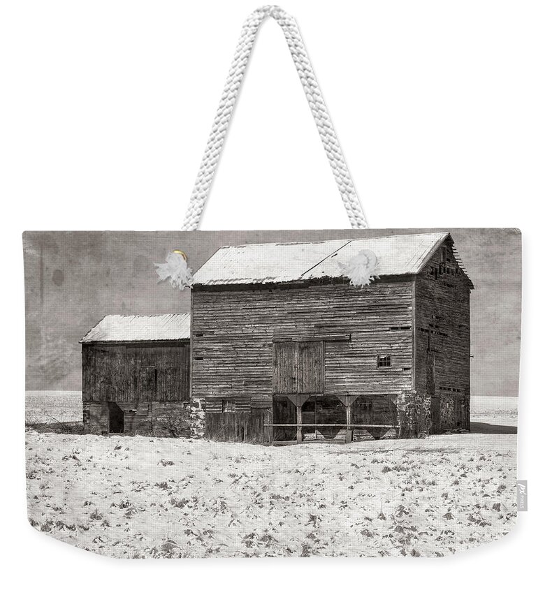 Farm Weekender Tote Bag featuring the photograph Antique Farm Barn by David Letts