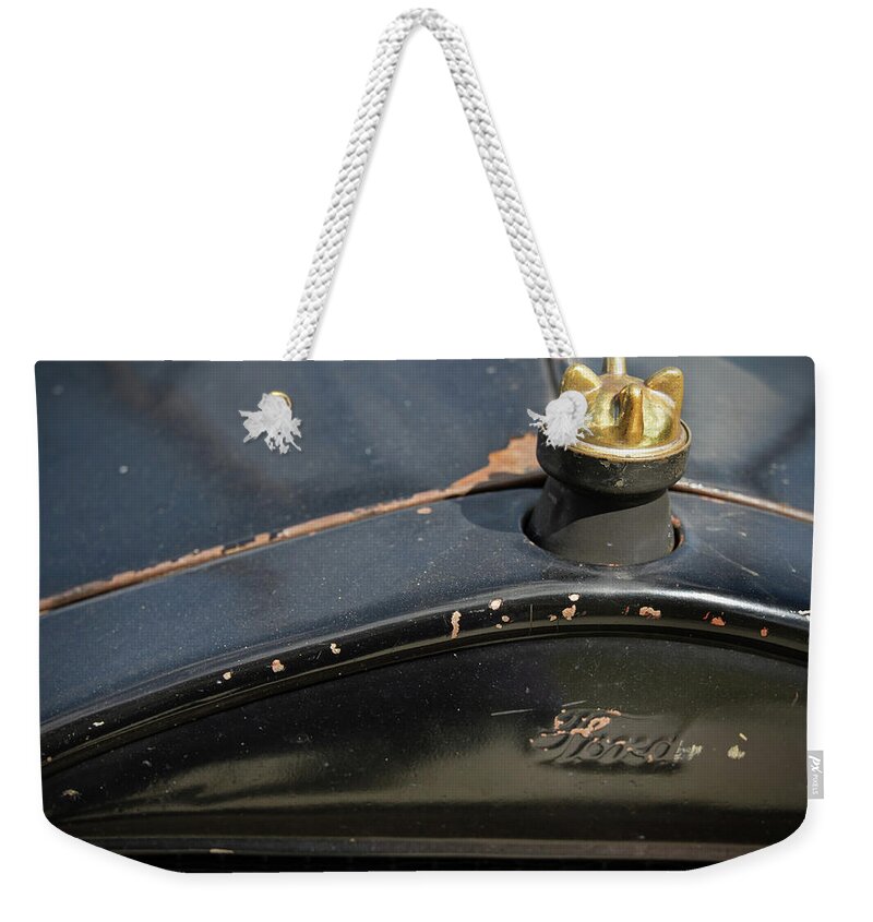 Ford Weekender Tote Bag featuring the photograph Antique Ford by M Kathleen Warren