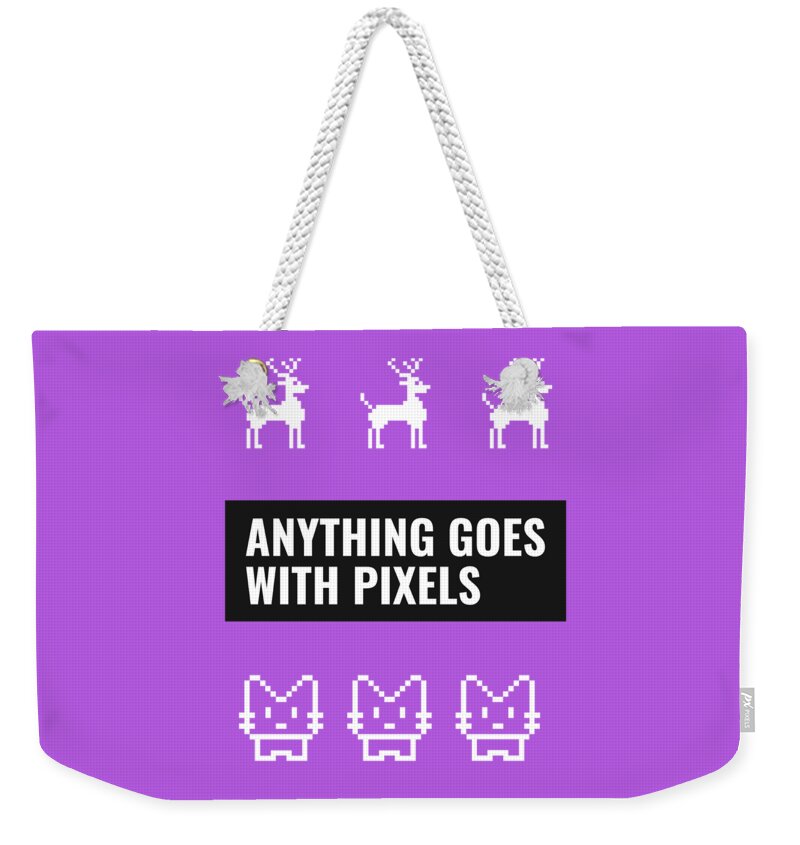 Pixels Weekender Tote Bag featuring the digital art Anything goes with Pixels 01 by Matthias Hauser