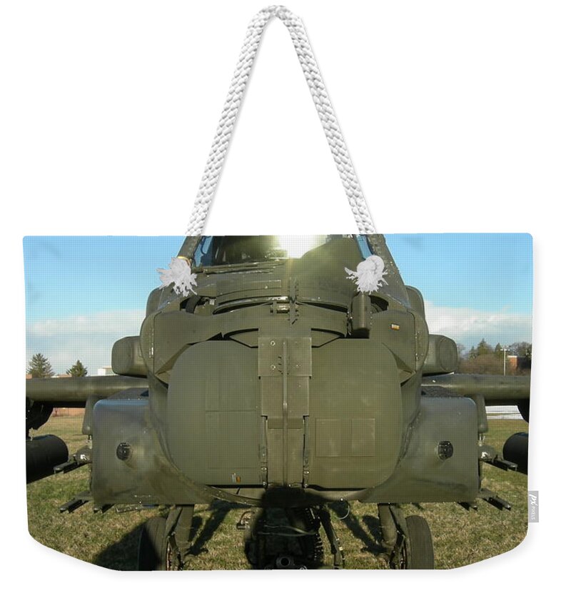 Helicopter Weekender Tote Bag featuring the photograph Apache Helicopter by Jean Evans