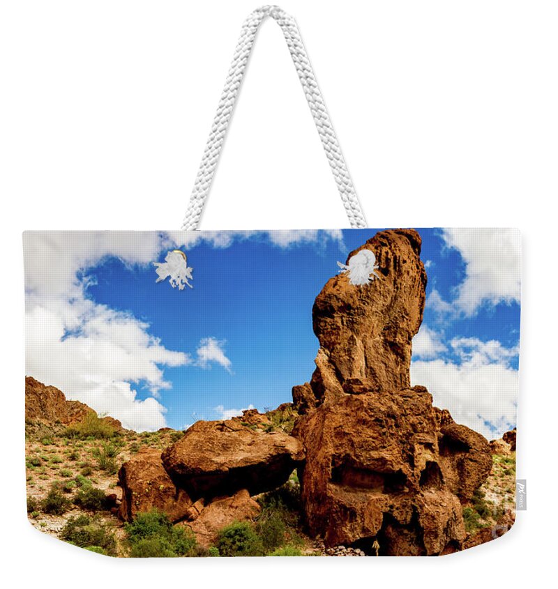  Weekender Tote Bag featuring the photograph Ape Rock Sculpture by Robert Bales