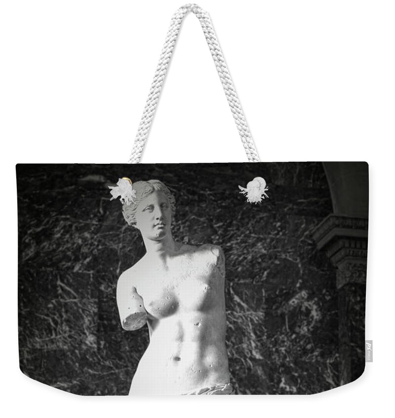 Aphrodite Weekender Tote Bag featuring the photograph Aphrodite aka Venus de Milo by Elaine Teague