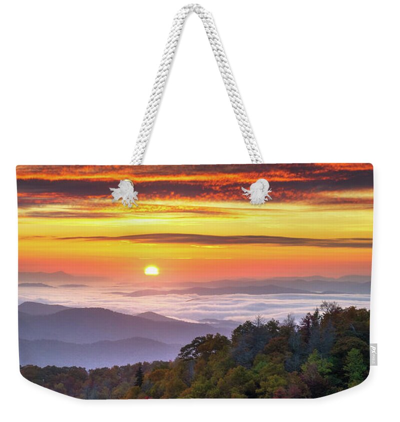 Blue Ridge Parkway Weekender Tote Bag featuring the photograph Appalachian Mountains Asheville North Carolina Blue Ridge Parkway NC Scenic Landscape by Dave Allen