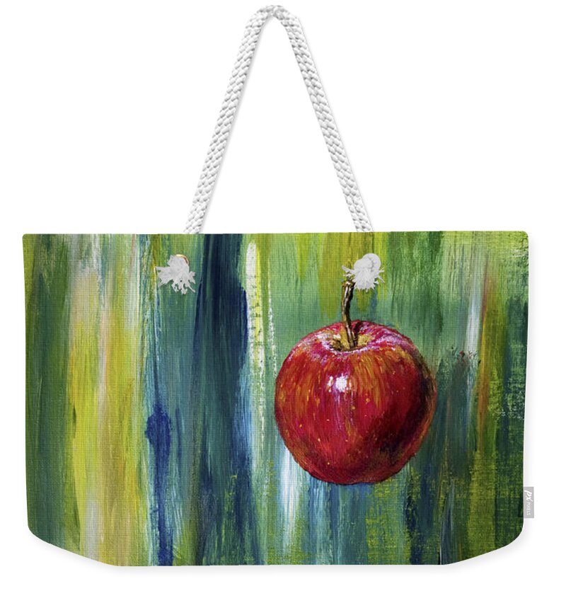 Apple Weekender Tote Bag featuring the painting Apple by Arturas Slapsys