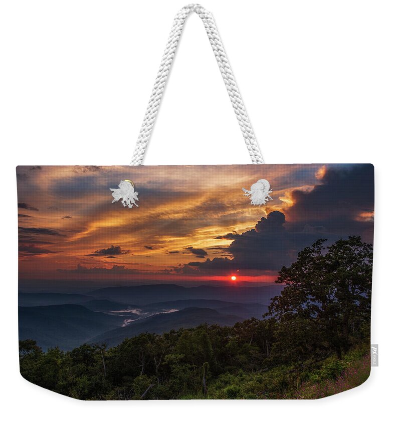 Mountain Weekender Tote Bag featuring the photograph Apple Orchard Peace by Tricia Louque