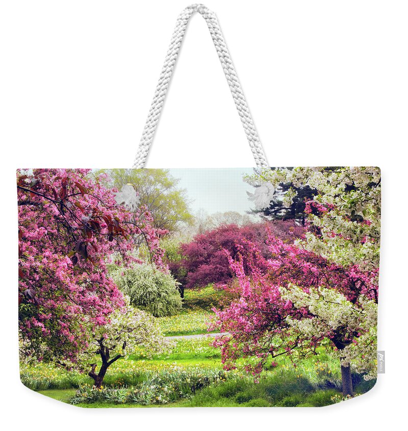 New York Botanical Garden Weekender Tote Bag featuring the photograph April Afterglow by Jessica Jenney