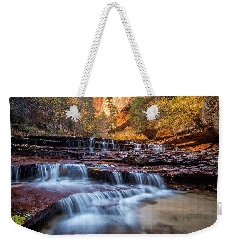 Arch Angel Falls Weekender Tote Bag featuring the photograph Arch Angel Falls Zion by Wesley Aston