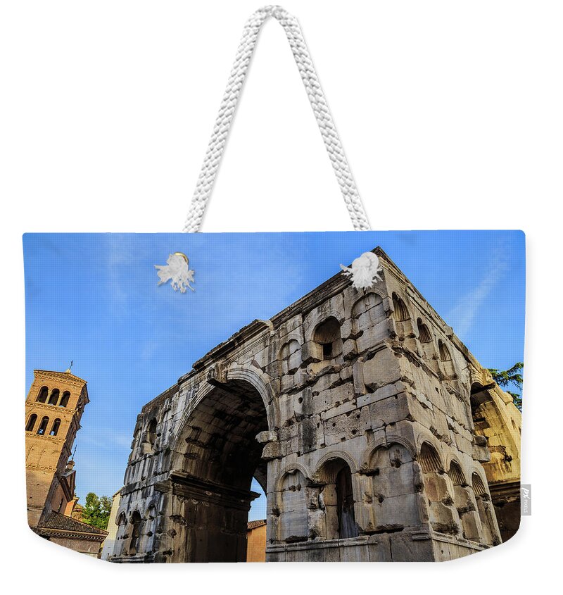 Roma Weekender Tote Bag featuring the photograph Arch of Janus in Rome, Italy by Fabiano Di Paolo