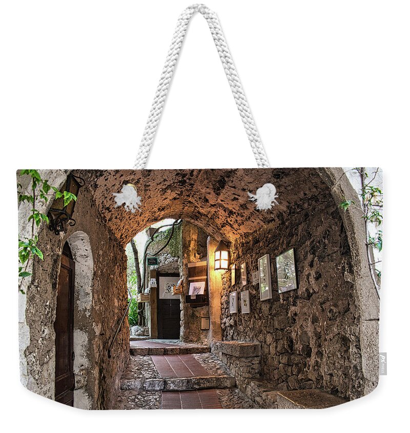 Building Weekender Tote Bag featuring the photograph Arch Passage of Eze by Portia Olaughlin