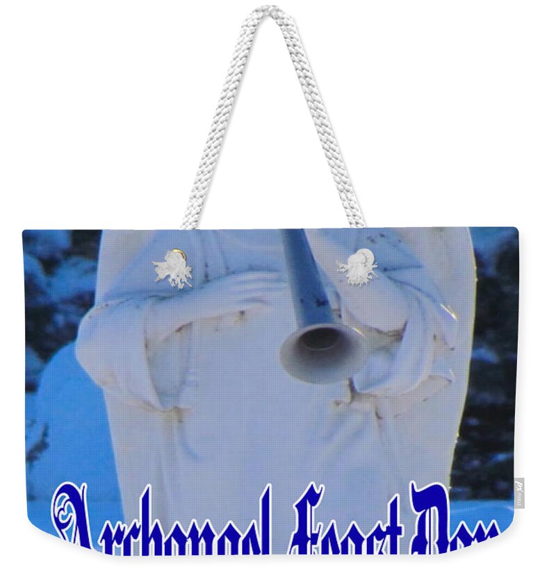 Archangel Feast Day Weekender Tote Bag featuring the digital art Archangel Feast Day September 29th by Delynn Addams