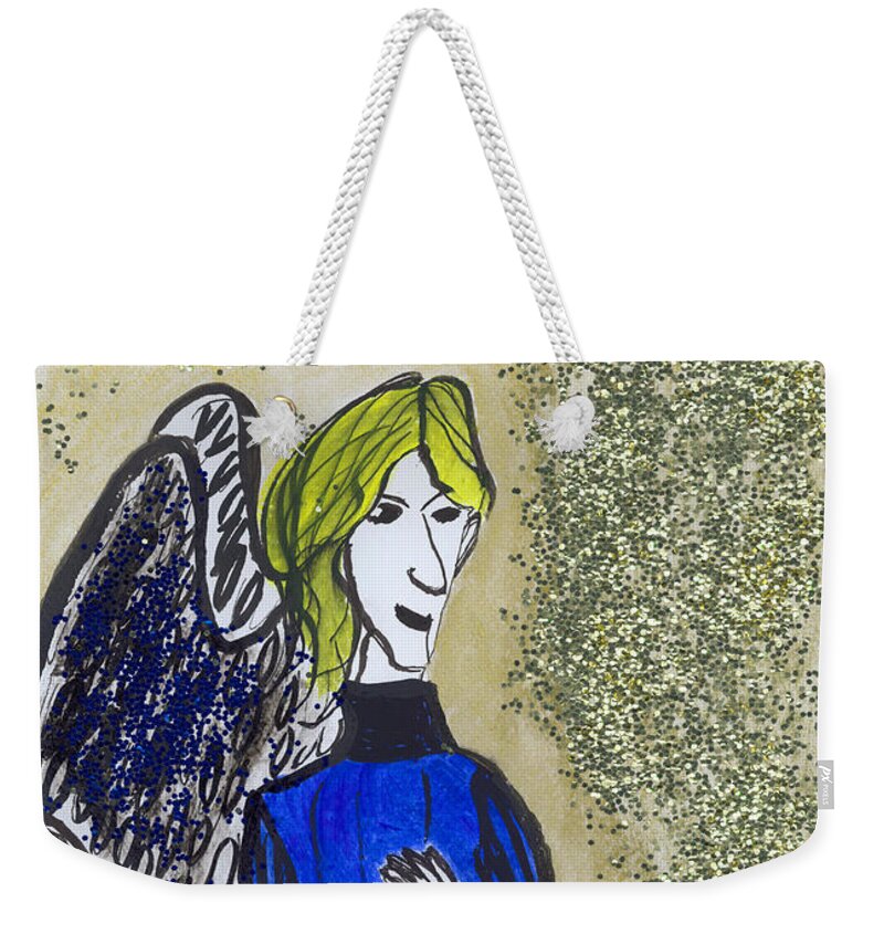 Angel Weekender Tote Bag featuring the painting Archangel Michael by Victoria Mary Clarke