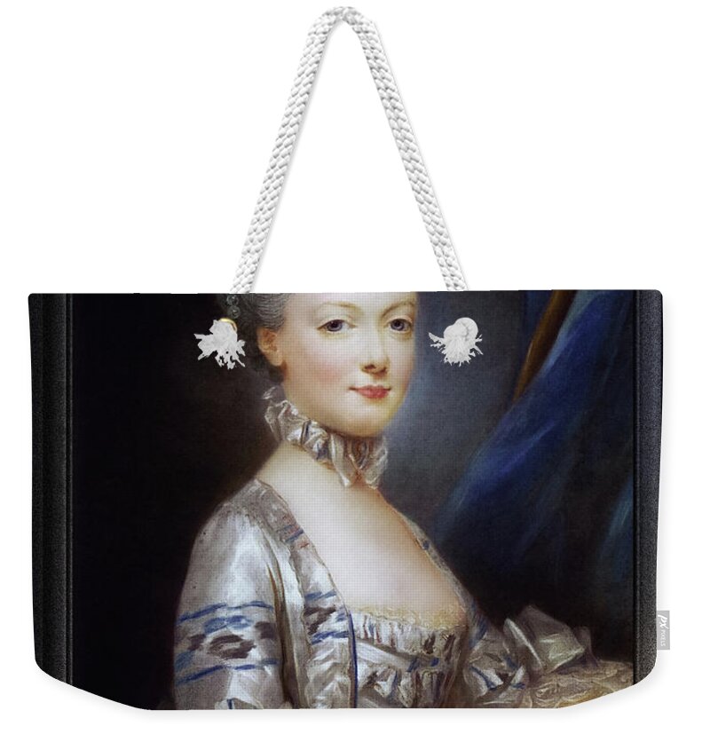 Archduchess Maria Antonia Of Austria Weekender Tote Bag featuring the painting Archduchess Maria Antonia of Austria by Joseph Ducreux Classical Fine Art Old Masters Reproduction by Rolando Burbon