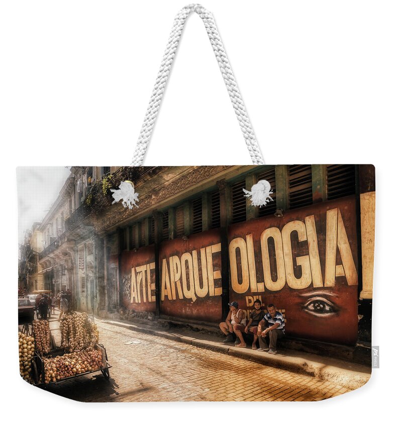 Cuba Weekender Tote Bag featuring the photograph Archeology of the present by Micah Offman